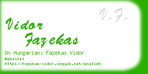 vidor fazekas business card